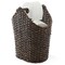 Casafield Toilet Paper Storage Basket with Wood Roll Holder Bar, Braided Water Hyacinth Wicker Bathroom Tissue Storage Organizer